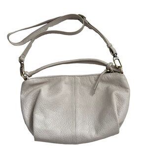HOBO Lindley Soft Pebbled Leather Crossbody Shoulder Bag Stone Convertible Strap
